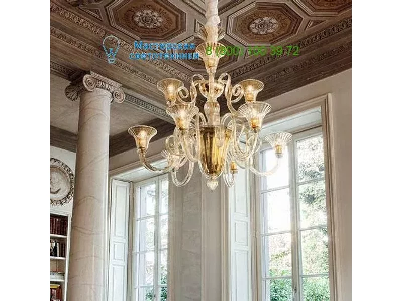 1388/6+3 D CR.ORO Sylcom Soffio, Люстра