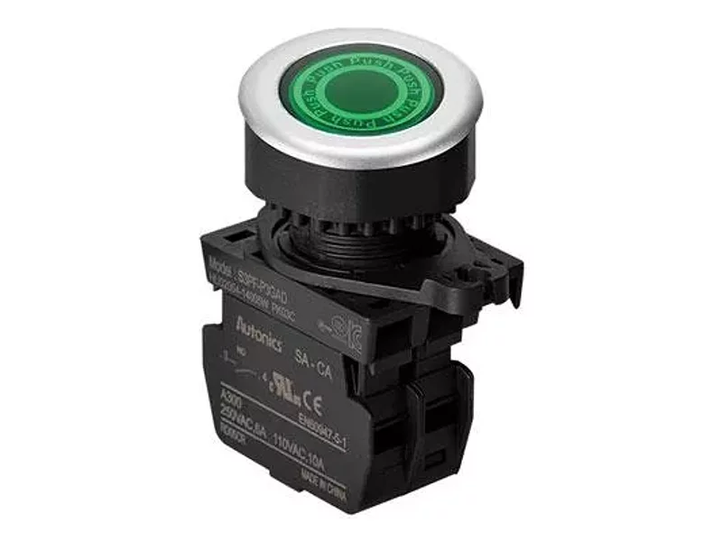 S3PF-P3GAD Кнопка нажатия с подсветкой, LED 12-24VAC/DC, зеленая, A5550002396