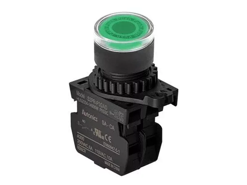 S2PR-P3GADM Кнопка нажатия круглая с подсветкой, LED 12-24VAC/DC, A5550001411