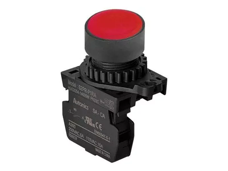 S2PR-P1RAM Кнопка нажатия круглая без подсветки, цвет красный, A5550001386