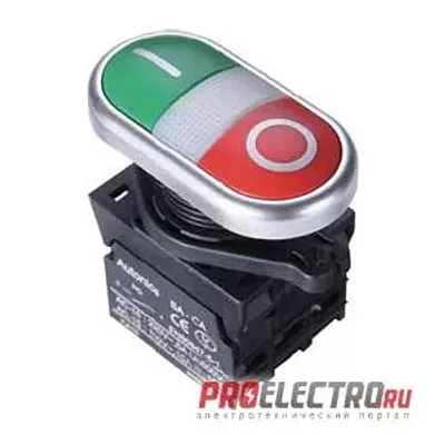 S2TR-P3WABD Двойная кнопка с подсветкой, LED 12-30VDC/AC, NO+NС, A5550002035