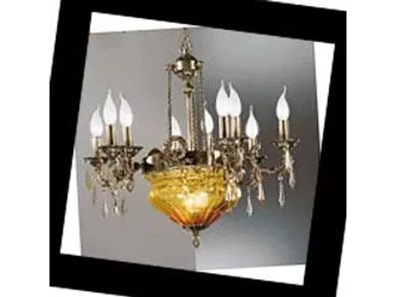 581 Nervilamp 581/9+2 Gold Bronze Amber Cristall, Люстра