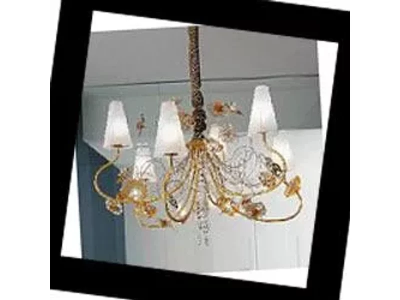 1839/6 bianco oro/glass Vie en Rose Masca, Люстра