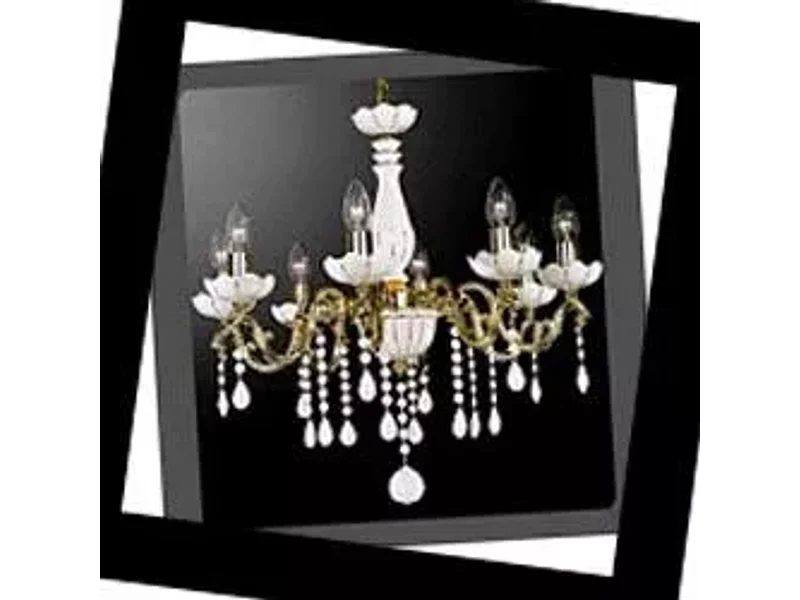 La Lampada 372 L 372/8.26 Ceramica Gold White, Люстра