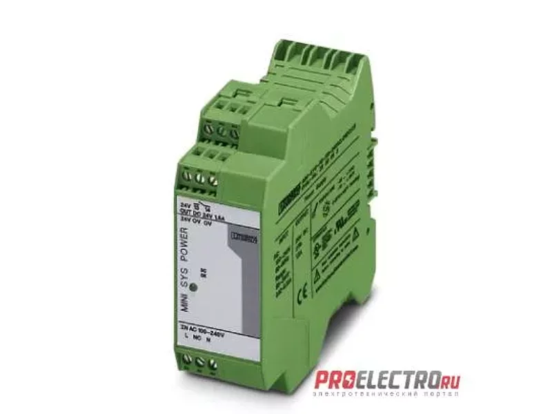 MINI-SYS-PS-100-240AC/24DC/1.5 Импульсный блок питания- 2866983, Phoenix Contact