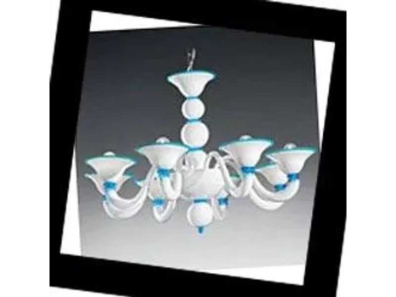 Canaletto lampadario 8L bianco-azzurro CANALETTO Voltolina(Classic Light), Люстра Voltolina(Clas