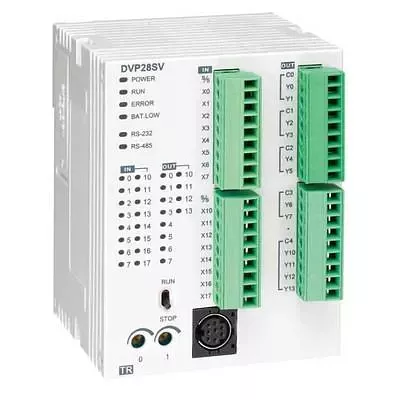 DVP28SV11R2 контроллер 28 Point, 16DI/12DO, Relay, 24VDC, 2 шины расширения
