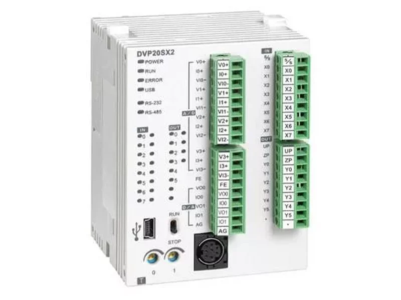 DVP20SX211S Контроллер, 8DI/6DO/4AI/2AO (transistor, PNP)