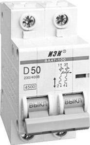 Автоматический выключатель ВА47-100 2Р 10А 10кА х-ка D ИЭК | арт. MVA40-2-010-D