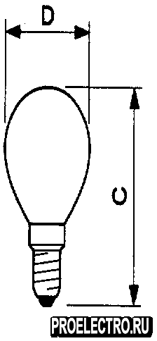 Лампы накаливания стандартные свечеобразные с колбой типа В