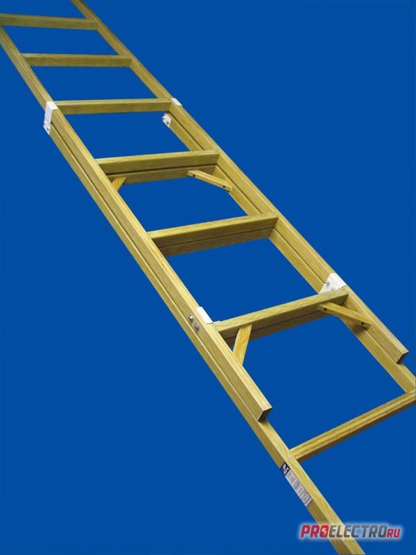 Лестница деревянная универсальная складная с подстраховочным устройством