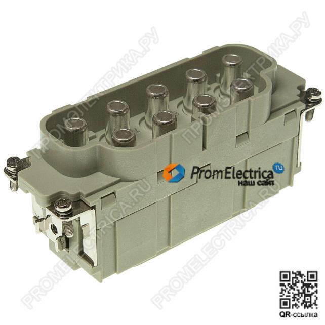 РСГС-90-100-Р-Ш Силовой разъем штекер, 9PIN, винтовое присоединение, 100 Ампер, 600 Вольт