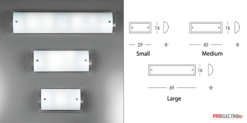 Nove99 Rectangular Wall Light Linea Light светильник, Depends on lamp size