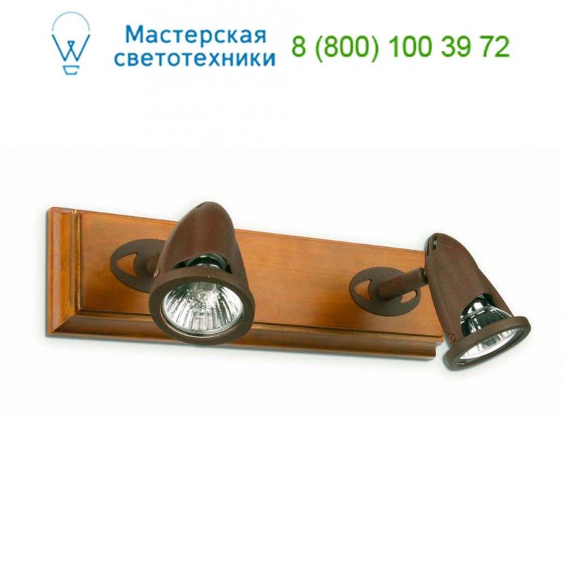 STAR-2 Rust and wood wall lamp 40872 Faro, спот