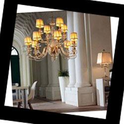 Alicante Satin Euroluce Lampadari Alicante Satin L8+4 shade, Люстра Euroluce Alicante Satin L8+4 shade