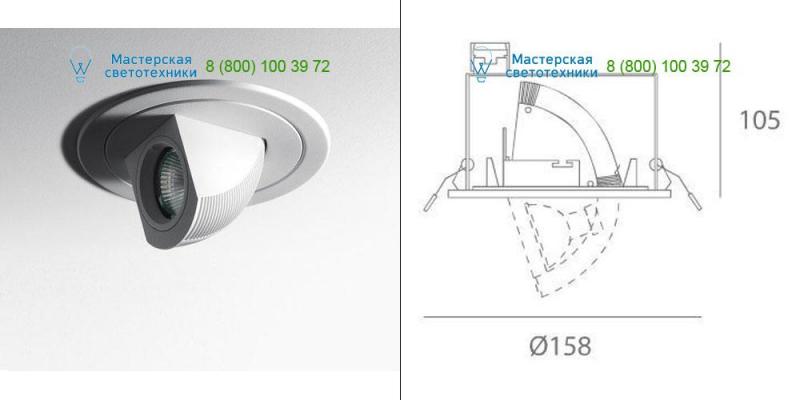 White Artemide Architectural M044105, встраиваемый светильник