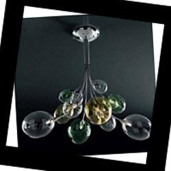 380/8PF CRISTALLO, VERDE, GIALLO IDL Bolla, Потолочный светильник