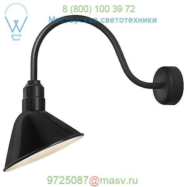 Troy RLM Lighting OB-RA10MBK3LL23 Angle Reflector Outdoor Wall Sconce (Blk/10In23In) - OPENBOX, опенбокс