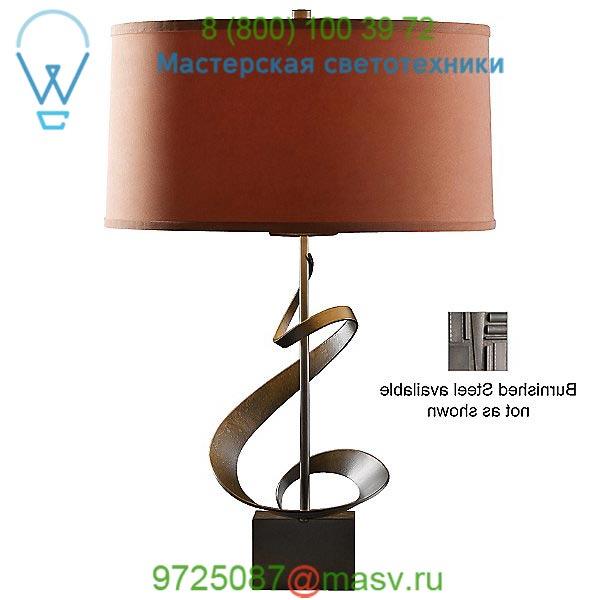 OB-273030-1017 Hubbardton Forge Gallery Spiral Table Lamp (Terra Micro-Suede/Burnished Steel) - OPEN BOX RETURN, опенбокс