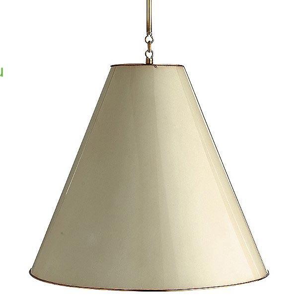 Visual Comfort OB-TOB 5014HAB-AW Goodman Pendant (Antique White with Brass Interior/Hand-Rubbed Antique Brass/Large) - OPEN BOX RETURN, опенбокс
