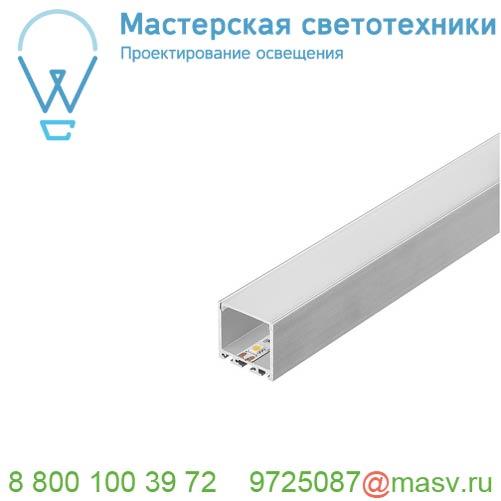 213614 <strong>SLV</strong> GLENOS Pro-3030 100 профиль накладной, без экрана, 1 м, серебристый