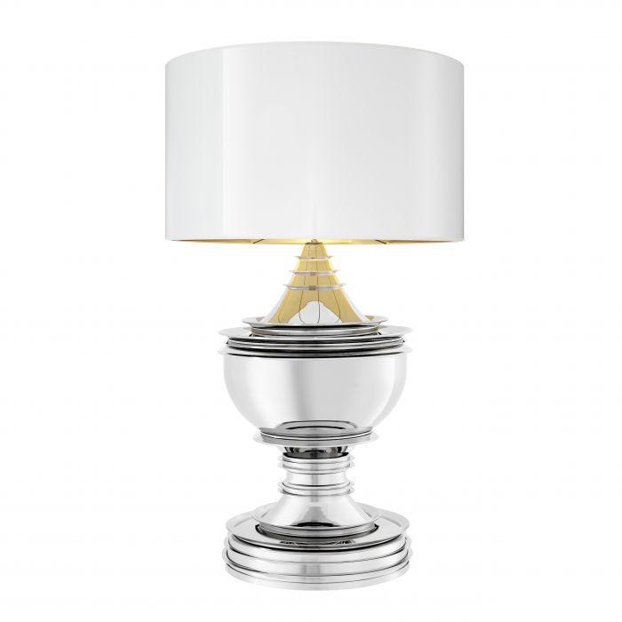 Eichholtz 107130 Настольная лампа Silom, никелированная, с белым абажуром
