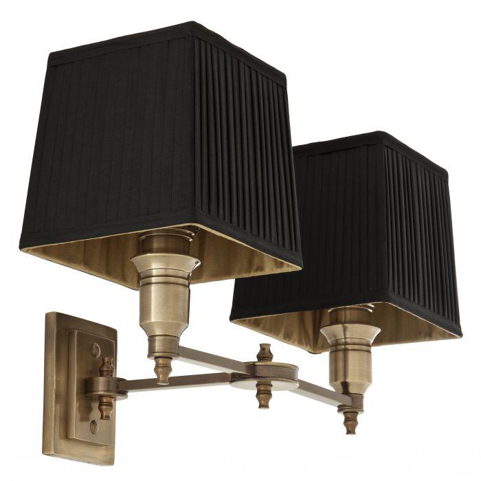 Eichholtz 108635 Настенный светильник Lexington Double ant brass, включая черный ш